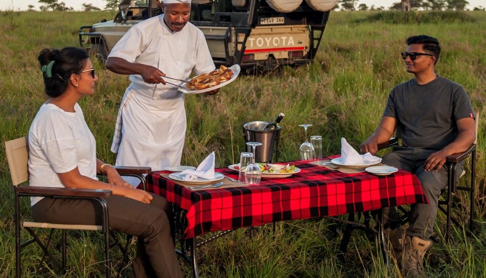 bush dinner in Serengeti