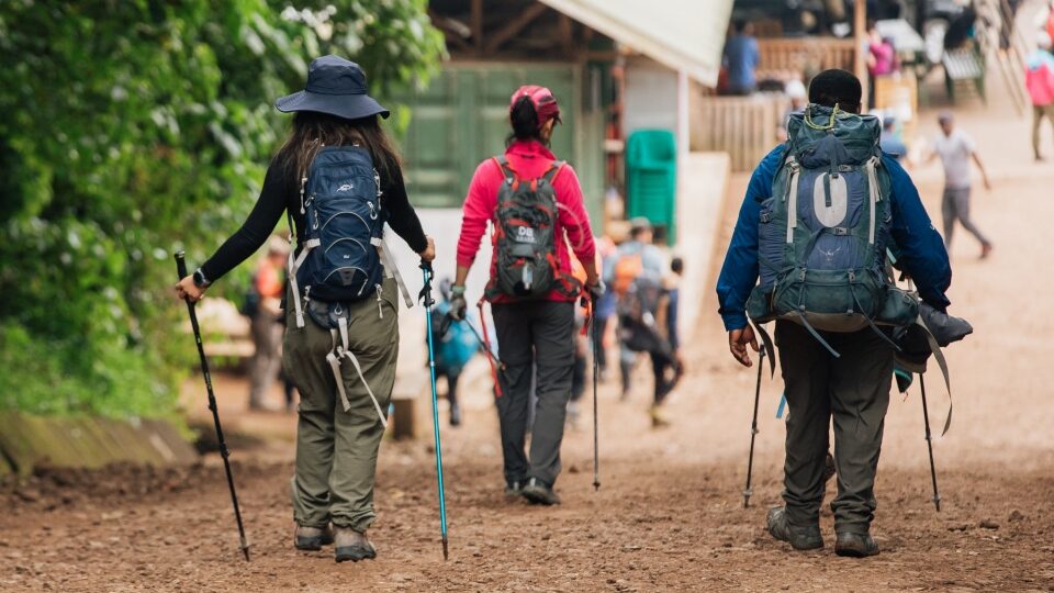 hikers starting off