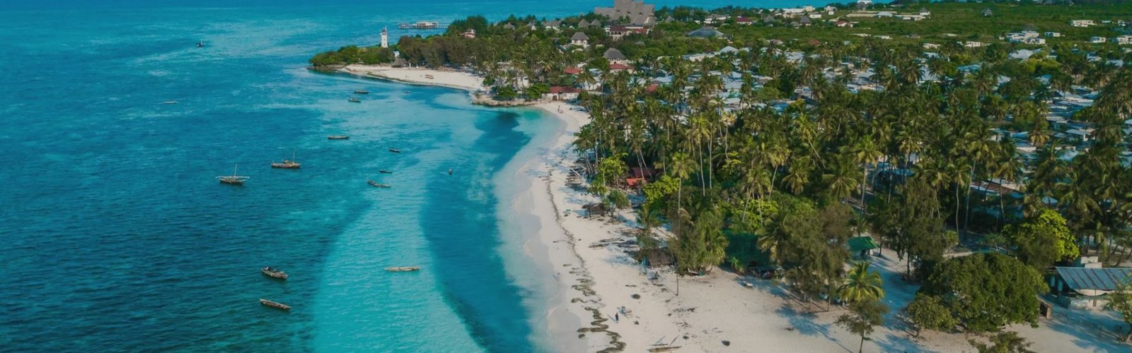 Zanzibar beach extension with white sand and turquoise Indian Ocean