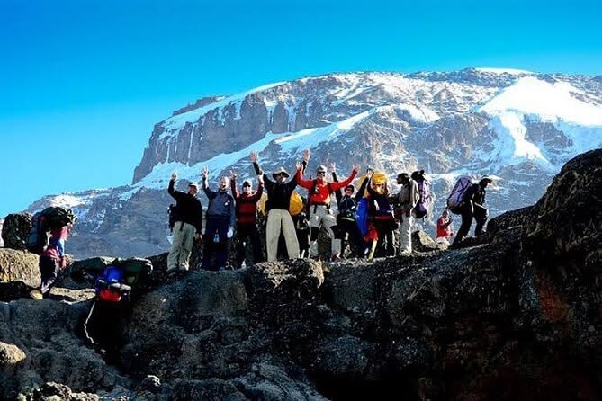 Climbers ascending Mount Kilimanjaro in Tanzania with Everyday Safaris