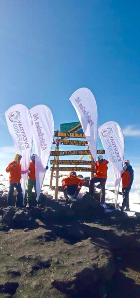 Everyday Safaris Kilimanjaro Uhuru Peak Summit Flags Tanzania