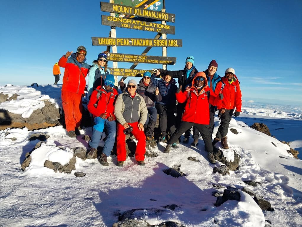 Kilimanjaro Day Hike Uhuru Peak Summit Group Snow Tanzania