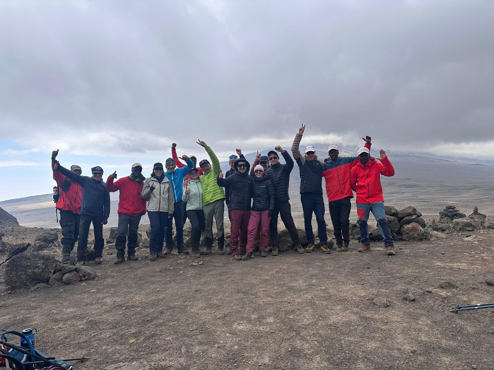 Lemosho Machame Kilimanjaro high altitude group celebration