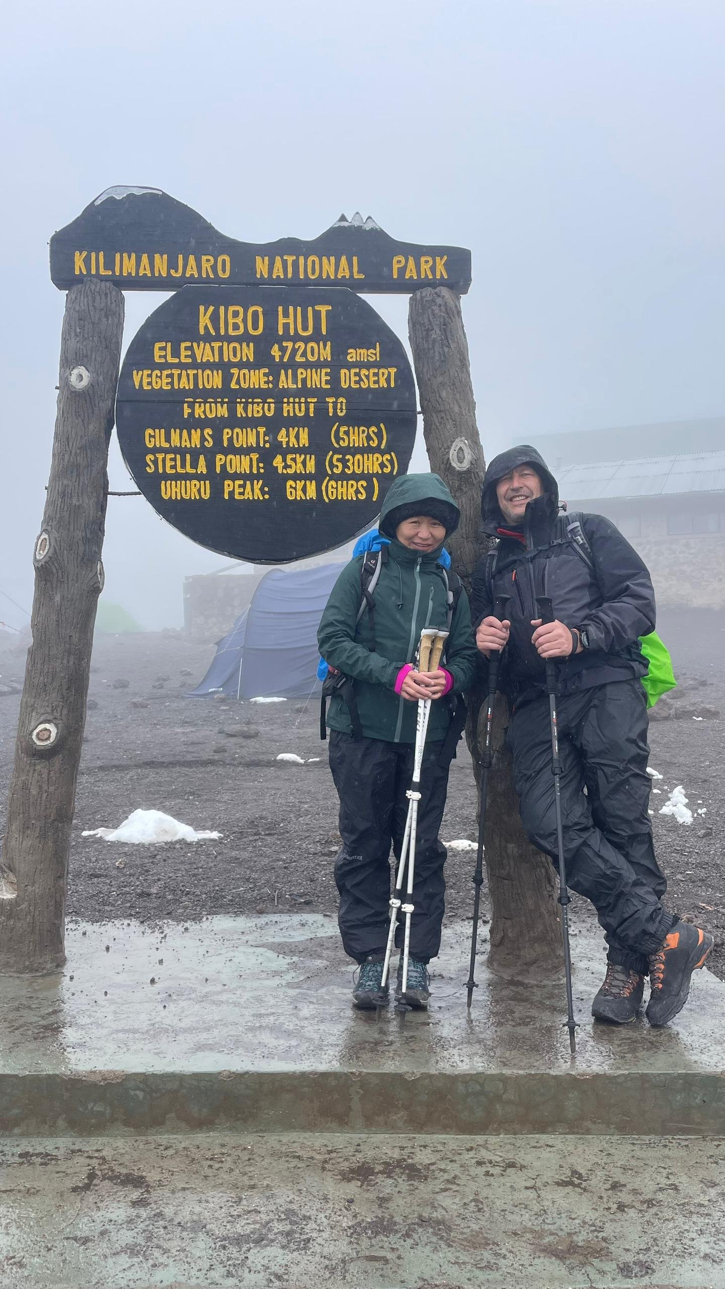 Kilimanjaro mountain crew and climbers crossing high-altitude terrain