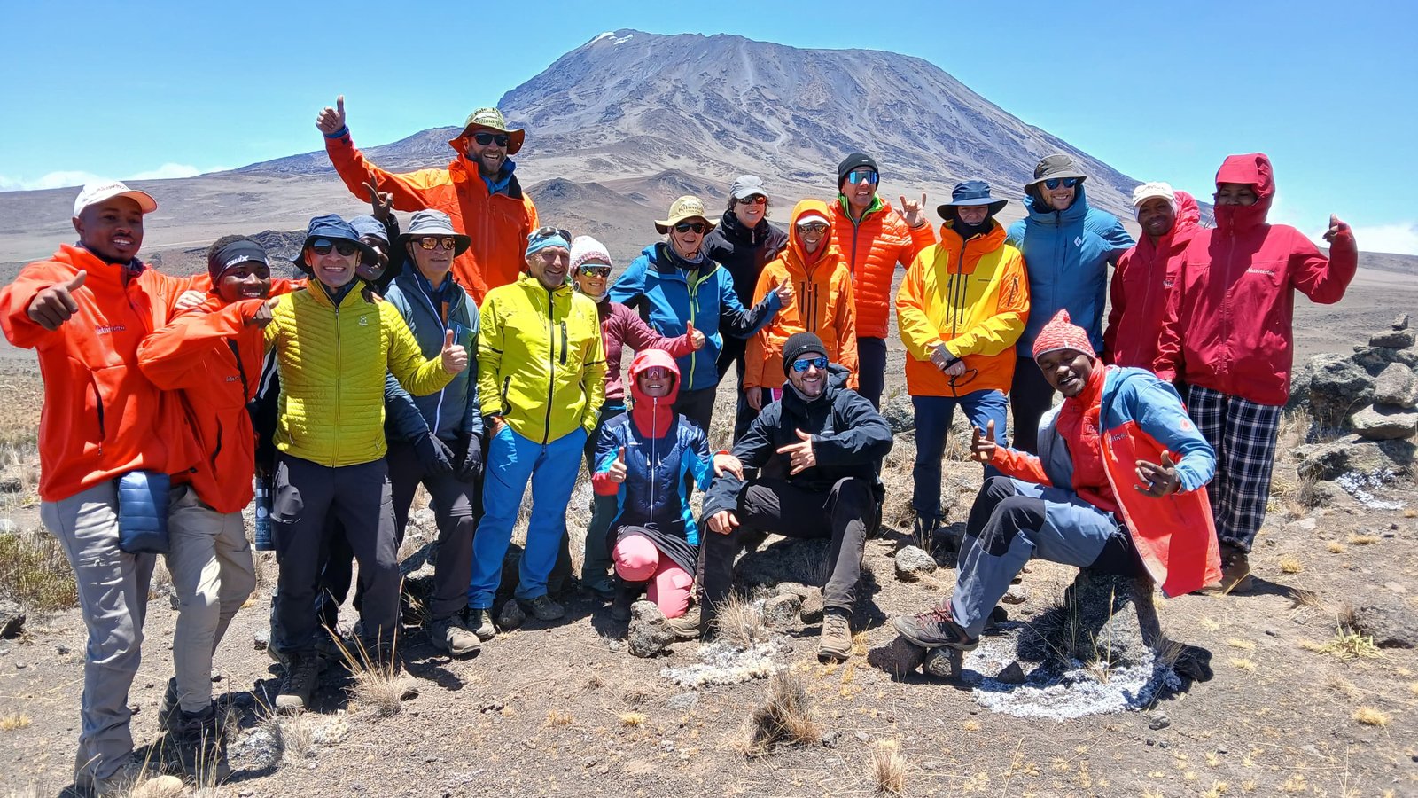 Marangu route Kilimanjaro large group alpine desert Kibo