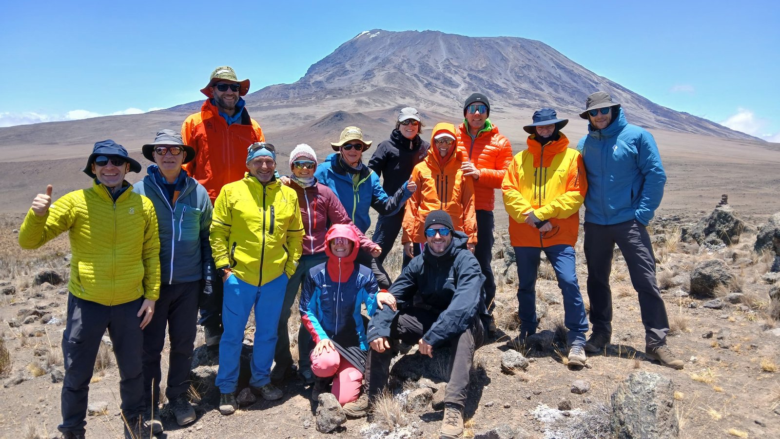 Marangu route Kilimanjaro large trekking group Kibo view