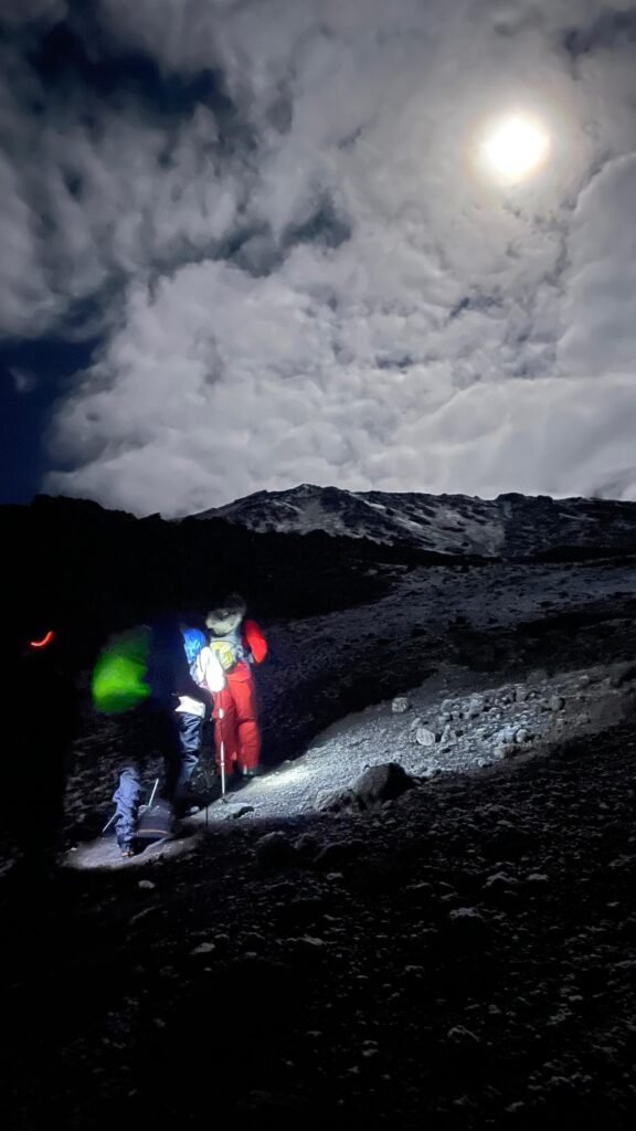 Marangu Route Kilimanjaro Night Summit Ascent Headlamps Tanzania