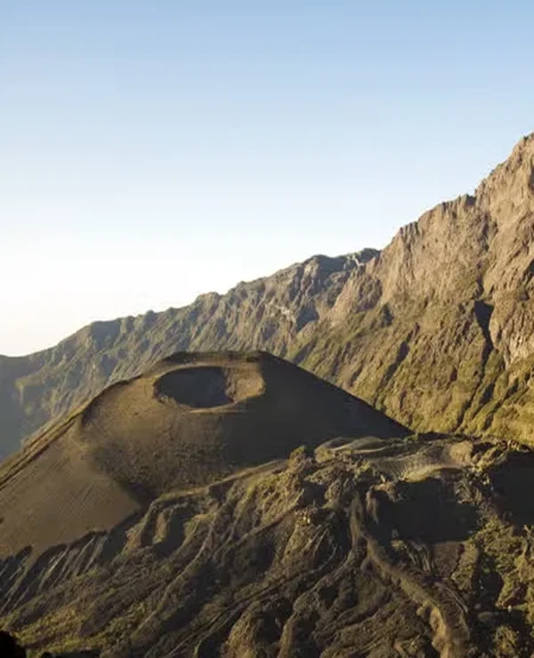 Mount Meru Ash Cone Inside Rugged Volcanic Crater Arusha Tanzania 1
