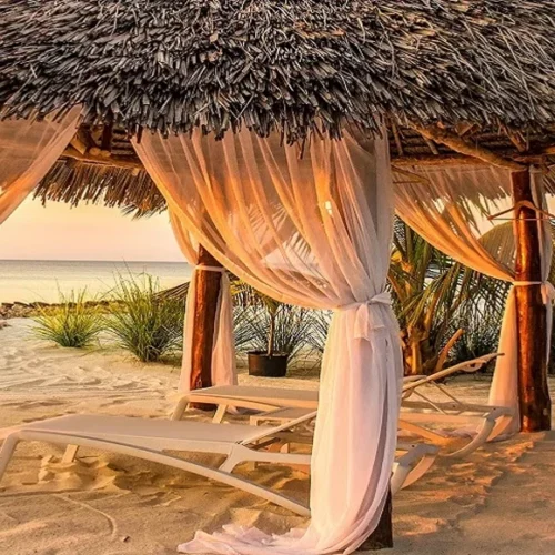 Luxury safari lodge relaxation area during a Tanzania safari