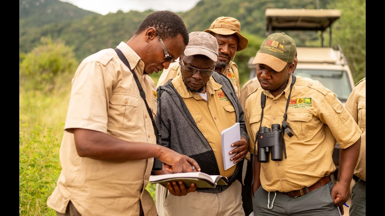 Everyday Safaris local Tanzania team with safari guests